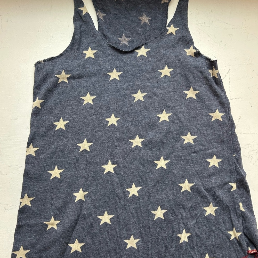 Navy Star Pattern Tank Top